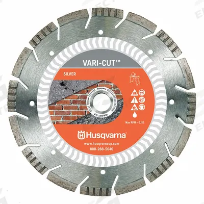 HUSQVARNA Diamond Saw Blade: Brick/Concrete/Masonry/Stone/Tile, 5 in Blade Dia., Wet - Multi-Material Blades