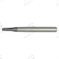 WIDIA HANITA Ball End Mill: Carbide, TiAlN Coated, 2 Flute, 1 mm Mill Dia, 1 mm LOC, 63 mm OAL (MPN 706101001RT)