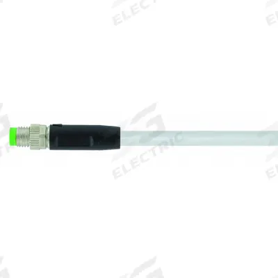 MURRELEKTRONIK Cordset: M8 Male Straight X Bare Wire, 3 Pins, Gray, PUR, 5 m Cable Lg - Single-Ended Cordsets with PUR Jacket for Twisting Applications