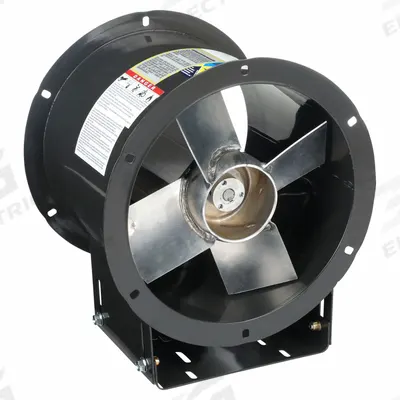 Dayton Tubeaxial Fan: Flammable Vapor, 12 in Blade, 1,904 cfm @ 0.000 in SP, 115/230V AC - Flammable Vapor Belt-Drive Fans with Drive