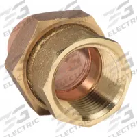 NIBCO Sweat Fitting Union: 3/4 in CTS x 3/4 in Pipe, Cup x FNPT, Bronze (MPN 733LF 3/4)