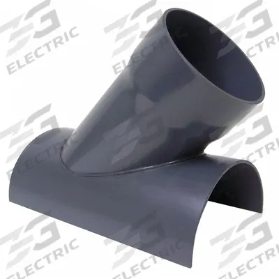 PLASTIC SUPPLY 8-10"dia 17.25"L 45° PVC In Cut Y Branch: PVC, For 8 in_10 in Duct Dia - Branches