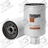 FLEETGUARD Automotive Fuel Filter: 13 3/16 in Overall Lg, 3 in Outside Dia, Diesel Fuel, Diesel (MPN FS19594). Key specifications — Brand: FLEETGUARD; Media Material: Plastic; Compatible Vehicle Make: Grimmer Schmidt.