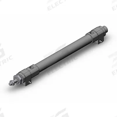 SMC Round Body Cylinder: 25 mm Bore, 200 mm Stroke, Non-Repairable, Aluminum - Double End Mount Cylinders