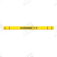 Clearance Bar: 96 in Overall Lg, 5 in Outside Dia, Yellow, HDPE, Indoor/Outdoor, Stripe Color Red (MPN HTGRD4596YR). Key specifications — Includes: (2) Eye Hooks; Color: Yellow; Includes Mounting Hardware: Mounting Hardware Included; Material: HDPE; Use Location: Outdoor; Stripe Color: Red; Brand: APPROVED VENDOR.