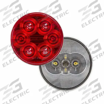 MAXXIMA Retail Kit: LED, Stop, Turn, and Tail Combo Light, Red/White, Round - Stop, Turn & Tail Combination Lights