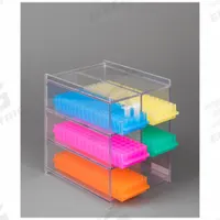 Microtube Rack: 6 3/4 in Overall Wd, 8 1/2 in Overall Ht, 8 in Overall Lg, PETG, Clear, Benchtop (MPN 6SMMICRO). Key specifications — Material: PETG; Mounting Location: Benchtop; Color: Clear; Product Type: Storage Rack; Total Holding Capacity: (6) Small Microtube Racks; Brand: POLTEX.