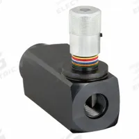 PARKER Hydraulic Flow Control Valve: 25 gpm Max Flow Rate, #12 SAE O-Ring Boss, #12 SAE O-Ring Boss (MPN PCM1220S). Key specifications — attr1018158: Pressure; attr1018114: Rotary Knob; attr1018116: Steel; attr1018117: PARKER.