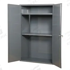 DURHAM MFG Storage Cabinet: 36 in x 24 in x 84 in, Swing Handle & Keyed, 14 ga Panel Thick, Frame (MPN 3500-95). Key specifications — attr62698: Gray; attr62736: Welded; attr87895: Frame; attr62693: Assembled; attr62737: Stationary; attr62694: Adjustable; attr62695: Powder Coated; attr62696: Steel.