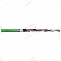 CHAINFLEX Measuring System Cable: (4) Pr 22 AWG (0.34)/(4) 20 AWG (0.50), Green, PVC Jacket (MPN CF211-011). Key specifications — Conductor Grouping: (4) Pair 22 AWG/(4) 20 AWG; Includes Ground: No; Overall Length: Order by the Foot; Minimum Bend Radius Factor - Fixed: 5 x OD; Minimum Bend Radius Factor - Flexible: 8 x OD; Brand: CHAINFLEX.