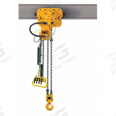 HARRINGTON Air Chain Hoist: Geared Trolley, 37 fpm Lift Speed, 1,000 lb Lifting Capacity - Air-Powered Trolley Air Hoists