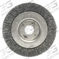 WEILER Wire Wheel Brush: Crimped Steel, 3" Dia x 7/16" Wd, 1/2" to 3/8" Arbor, 0.012" Fill (MPN 00234). Key specifications — attr975420: WEILER.