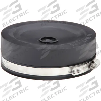 FERNCO Round End Cap: PVC, Clay/Copper/Iron/PVC/Steel, 2 in Overall Lg - Flexible Transition Pipe Fittings