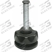 ELESA Male-End Leveling Mount: Swiveling Stud, M16 Thread Size, 70 mm, 14,000 N Capacity (MPN LV.A-70-14-M16X78-ELK). Key specifications — Finish: Zinc-Plated; Base Shape: Round; Load Capacity: 14,000 N; Includes: Washer and Retaining Screw; Hex Size: Adjustable.