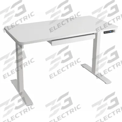 MOTIONWISE Electric Sit-Stand Desk: White, Medium Density Fiberboard, 48 in Overall Wd - Electric Adjustable-Height Desks