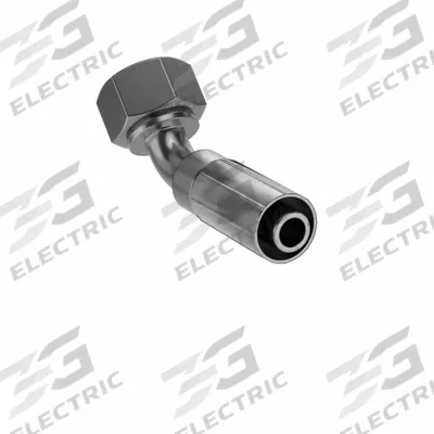 PARKER Hydraulic Crimp Fitting: Steel x Steel, 45° Elbow, -10 For Hose Dash Size - Parker Crimp Hydraulic Hose Fittings with Metric Connection
