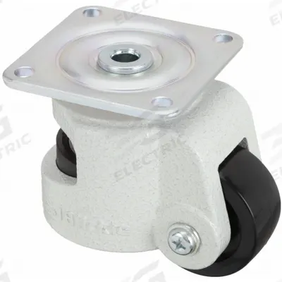 APPROVED VENDOR Plate Caster: 2 1/2 in Wheel Dia, 4 1/8 in Mounting Ht, Swivel, 1,100 lb Load Capacity - General Purpose Leveling Plate Casters