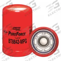 BALDWIN FILTERS Hydraulic Filter: Hydraulic Fluid, 1 3/8"-12 Thread Size, Spin-On, Cellulose (MPN BT8842-MPG). Key specifications — Media Material: Cellulose; Brand: BALDWIN FILTERS; Compatible Fluid Type: Hydraulic Fluid; Compatible Vehicle Make: Swinger; Includes: Attached Gasket; Thread Size: 1-3/8"-12.