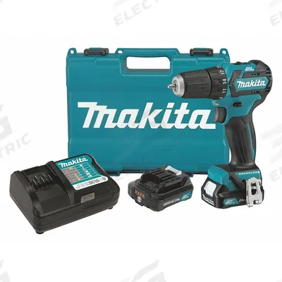 MAKITA Drill Kit: CXT, Compact, 3/8 in Chuck, 1,500 RPM Max., Brushless - Makita Cordless Pistol-Grip Drills