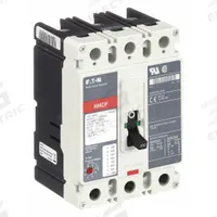 EATON Molded Case Circuit Breaker: 100 A Amps, 65kA at 600V AC, Fixed, ABC, Line/Load Lug, Std, HMCP (MPN HMCP100R3C). Key specifications — Series: HMCP; Max. AIR Rating: 65kA at 600V AC; Instantaneous Trip: Fixed; Phase Connection: ABC; Terminal Connection: Line/Load Lug; Frame Size: 250A/J.