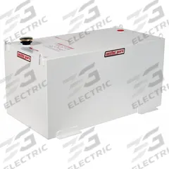 Transfer Tank: White, Rectangle, 100 gal Capacity, Steel, 12 ga Thick, Powder-Coated (MPN 358-3-02). Key specifications — For Use With: Diesel Fuel; Brand: WEATHER GUARD.