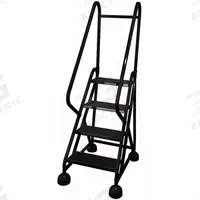 COTTERMAN Rolling Ladder: 3 ft Platform Ht, Partially Assembled, Steel, Wt-Actuated Auto-Lock (MPN ST-401 A2 C7 P5). Key specifications — Includes Handrails: Handrails Included; Material: Steel; Brand: COTTERMAN; Color: Black.