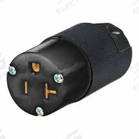 HUBBELL Straight Blade Connector: 5-20R, 125V AC, 20 A, 2 Pole, 3 Wire, Black (MPN HBL5369CBKST)