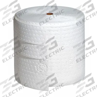 PIG Sorbent Roll: 150 ft Lg, 15 in Wd, Polypropylene, White, 150 ft Roll Lg - Sorbent Rolls