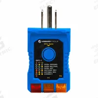 JONARD TOOLS GFCI Outlet Tester: 110 V AC to 125 V AC, 5-15P, GFCI/Std, CAT II 300V, Light (MPN GFC-1). Key specifications — Load Current: 20 A; Brand: JONARD TOOLS; CAT Safety Rating: CAT II 300V.