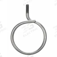 NVENT CADDY Bridle Ring: Steel, Galvanized, 4 in Trade Size / Wire Range, 1/4-20 Thread Size (MPN 4BRT64). Key specifications — Manufacturer Part Number: 4BRT64; Compatible Conduit Trade Size: 4 in; Thread Size: 1/4-20; Material: Steel; Finish: Galvanized; Color: Gray; For Use With: Low Voltage Cable; Overall Width: 4 in.