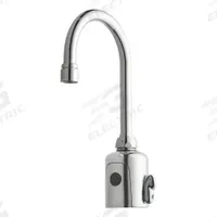CHICAGO FAUCETS Bathroom Sensor Faucet: HyTronic Gooseneck, Cast Brass, Polished Chrome Finish (MPN WWG116.223.AB.1T). Key specifications — Brand: CHICAGO FAUCETS; Includes: Mounting Hardware; Series: HyTronic Gooseneck.