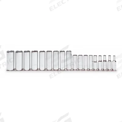 PROTO Socket Set: 3/8 in Drive, 18 Piece, 12-Point, Metric - SAE & Metric Socket Sets