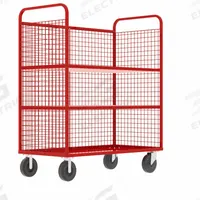 VALLEY CRAFT Cage Cart: 2,000 lb, Overall Dim. 57 in L x 30 in W x 68 in H, Adj, 2 Shelves, Rubber (MPN F89054VCRD). Key specifications — Caster/Wheel Configuration: (2) Rigid; Color: Red; Shelf Adjustability: Adjustable; Brand: VALLEY CRAFT.