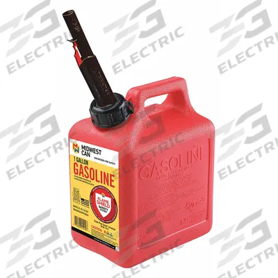 FLAME SHIELD Gas Can: 1 gal Capacity, Gasoline, HDPE - Plastic Fuel & Gas Cans