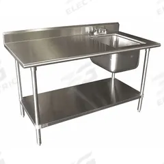 ADVANCE TABCO Scullery Sink: 1 Bowls, 40 1/2 in Overall Ht, 72 in Overall Lg, 30 in Overall Wd (MPN KMS-11B-306R). Key specifications — Faucet Handle Type: Lever; Brand: ADVANCE TABCO; Faucet Operation: Dual Manual Handle.