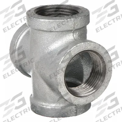 APPROVED VENDOR Metal Pipe Cross: Cross, 1 in x 1 in x 1 in x 1 in, Malleable Iron (MPN 6KJ40) - Medium-Pressure Threaded Pipe Fittings