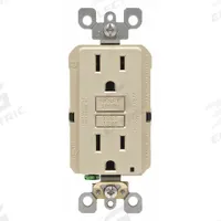 LEVITON GFI Receptacle: Decorator Duplex, 5-15, Ivory, GFCI, 125V AC, 15 A, 2 Pole / 3 Wire (MPN GFNT1-I)