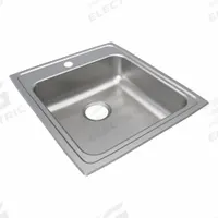 JUST MANUFACTURING Bowl Drop-In Sink: 21 in Overall Lg, 19 1/2 in Overall Wd, 5 1/2 in Bowl Dp (MPN SLNADA2119A553-J). Key specifications — Brand: JUST MANUFACTURING; Color Family: Silver/Gray.