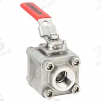 KECKLEY Manual Two-Way Ball Valve: 1 in, 316 Stainless Steel, Straight, FNPT x FNPT, Three-Piece (MPN BVM3THFSSRGSL-100). Key specifications — Brand: KECKLEY; Handle: Locking Lever.