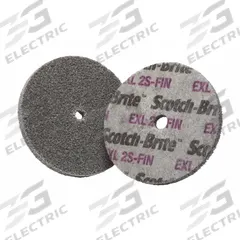 SCOTCH-BRITE Unitized Wheel: 3 in Dia x 1/2 in W, 3/8 in Arbor Hole, Silicon Carbide, Fine, Soft (2) (MPN 7100057099). Key specifications — Series: XL-UW; Brand: SCOTCH-BRITE.