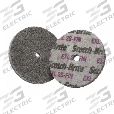 SCOTCH-BRITE Unitized Wheel: 3 in Dia x 1/2 in W, 3/8 in Arbor Hole, Silicon Carbide - Final Finishing Wheels for Stainless Steel & Nickel Alloys