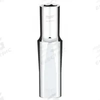 MILWAUKEE Deep Well Socket: Metric, 1/2 in Drive Size, 11 mm Socket Size, 6-Point, Deep, Chrome (MPN 45-34-9135). Key specifications — attr1204417: MILWAUKEE; attr1204392: Chrome.