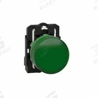 SCHNEIDER ELECTRIC Pilot Light: 22 mm Panel Mounting Size, Green, LED, XB5 Series (MPN XB5AVG3). Key specifications — Series: XB5; Brand: SCHNEIDER; Includes Push-To-Test: No Push-To-Test Included.