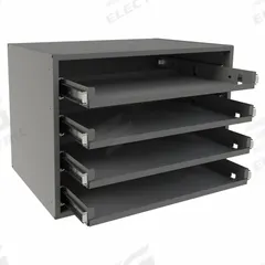Sliding Drawer Cabinet Frame: 15 5/8 in x 11 7/8 in x 11 3/8 in, For 4 Drawers, Gray, Bearing (MPN 307B-95). Key specifications — Cabinet Color: Gray; Stackable: Yes; Compatible Manufacturer Model Number: 307B-95; Brand: DURHAM MFG.