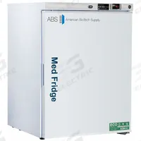 AMERICAN BIOTECH SUPPLY Lab Refrigerator: 5.2 cu ft, Undercounter, 2°C to 7°C, 24 in Overall Dp (MPN PH-ABT-HC-UCFS-0504). Key specifications — Door Opening Style: Right; Color: White; Alarm Type: Temperature; Manufacturer Part Number: PH-ABT-HC-UCFS-0504; Brand: AMERICAN BIOTECH SUPPLY; Product Type: Lab Refrigerator; Door Type: Swing Solid; Refrigerant Type: R-600a.