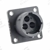 SOURIAU Electrical Connector: Trim Trio UTSX 14, Square Flange Receptacle, 2 + Ground Contacts, 44 A (MPN UTSX0142G1P). Key specifications — Wire Size: 16 AWG to 8 AWG; Includes Contacts: Contacts Not Included; Brand: SOURIAU; Coupling Type: 1/3 Bayonet; IP Rating: IP68; Series: Trim Trio UTSX; Contact Gender: Male; Voltage Rating: 600V.