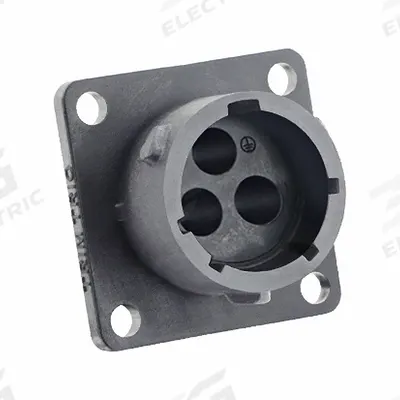 SOURIAU Electrical Connector: Trim Trio UTSX 14, Square Flange Receptacle, 2 + Ground Contacts - Trim Trio UTSX Harsh Environment Circular Connectors
