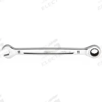 MILWAUKEE Ratcheting Combination Wrench: Chrome Vanadium Steel, Chrome, 11 mm Head Size, Std (MPN 45-96-9311). Key specifications — attr309600: 11 mm; attr309611: Chrome; attr309610: Chrome Vanadium Steel; attr309604: No; attr309612: No; attr309613: No; attr309615: No; attr324932: MILWAUKEE.