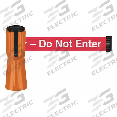 TENSABARRIER Barrier Tape: Do Not Enter, 3/4 ft Overall Ht, 9 in Belt Ht, Plastic - Barrier Tape Belts for Traffic Cones