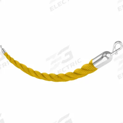 VISIONTRON Barrier Rope: Yellow, 8 ft Overall Lg, Polypropylene - Barrier Ropes
